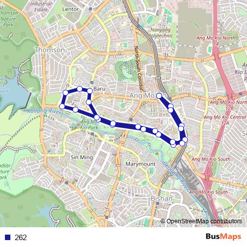 262 bus Line Map