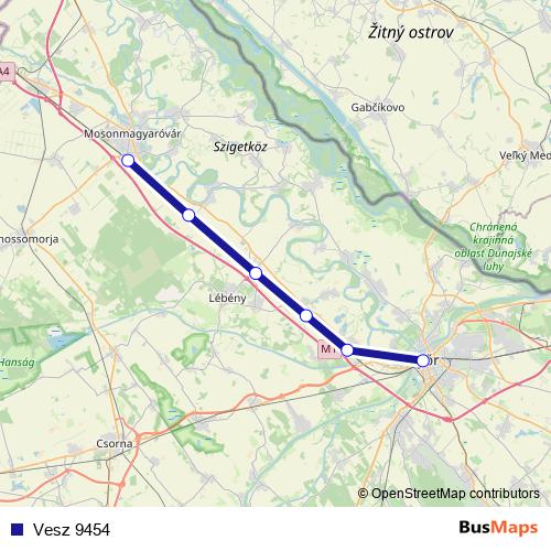 Vesz 9454 rail Line Map