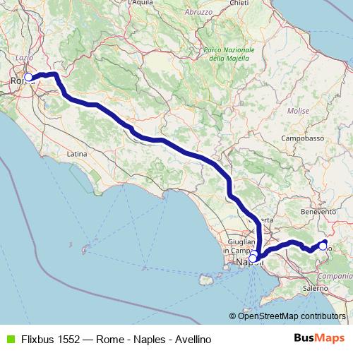 Flixbus 1552 bus Line Map