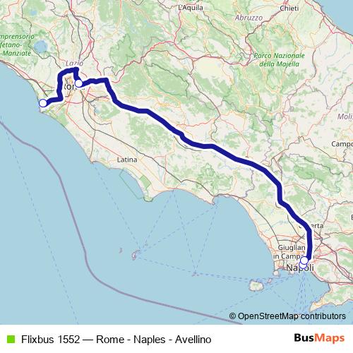 Flixbus 1552 bus Line Map