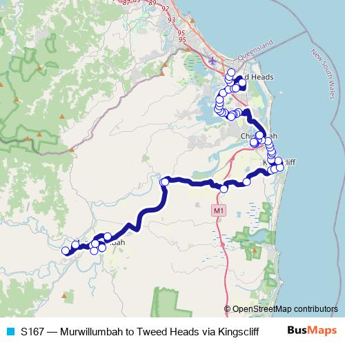S167 bus Line Map