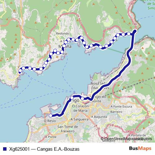 Xg625001 bus Line Map