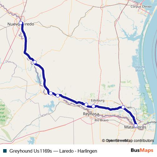 Greyhound Us1169s bus Line Map