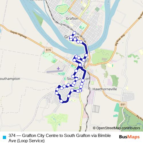 374 bus Line Map