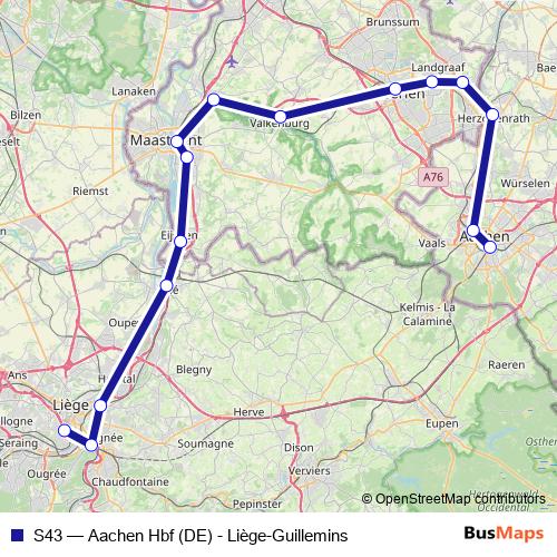 S43 rail Line Map