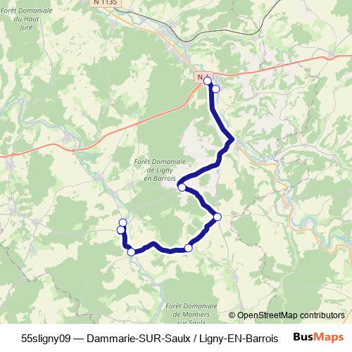 55sligny09 bus Line Map