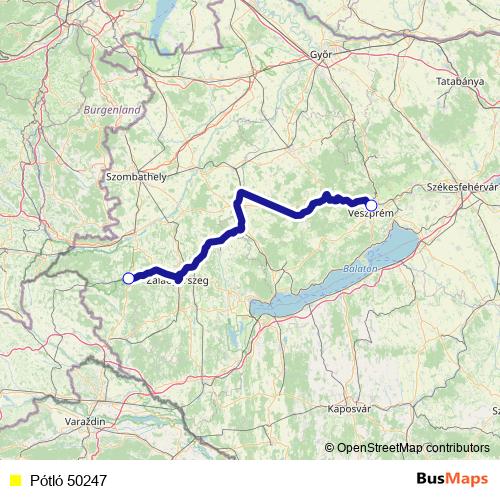 Pótló 50247 bus Line Map