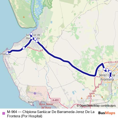 M-964 bus Line Map