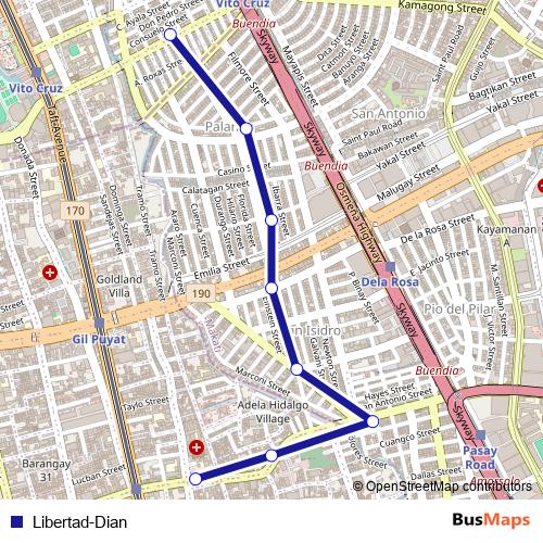 Libertad-Dian bus Line Map