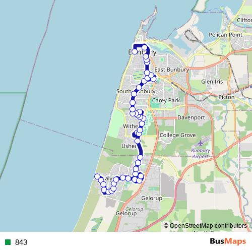 843 bus Line Map