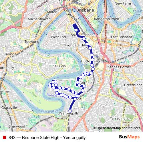 843 bus Line Map