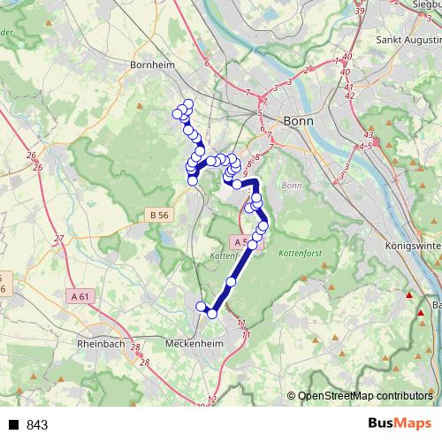 843 bus Line Map