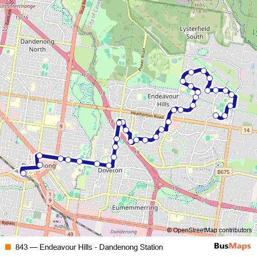 843 bus Line Map