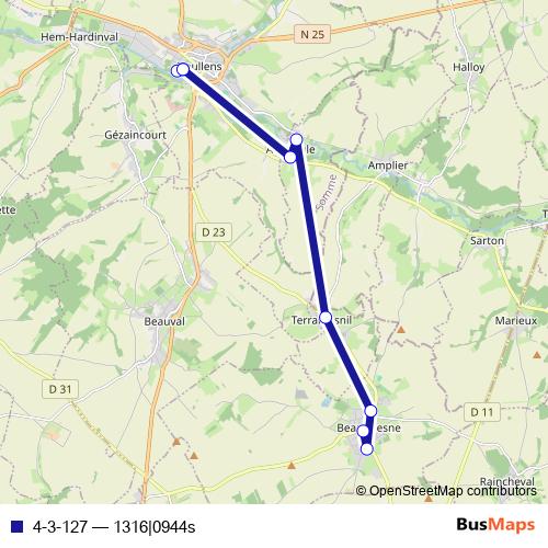 4-3-127 bus Line Map