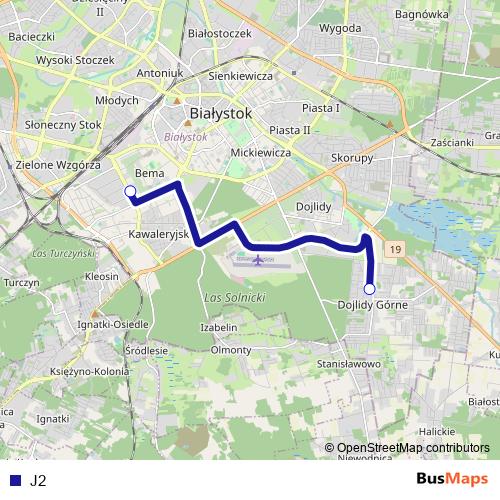 J2 bus Line Map