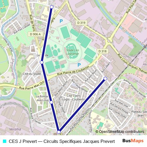 CES J Prevert bus Line Map