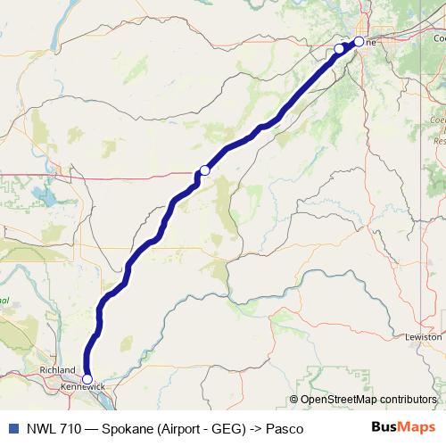 NWL 710 bus Line Map