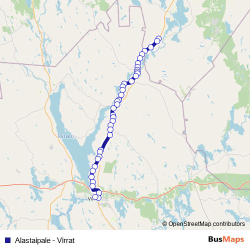 Alastaipale - Virrat bus Line Map