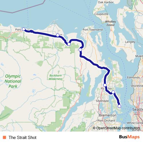 The Strait Shot bus Line Map
