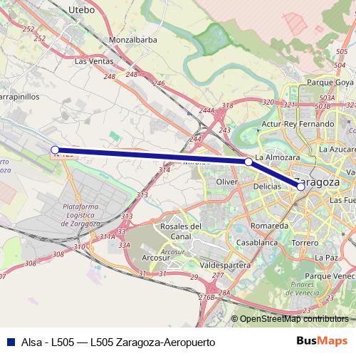 Alsa - L505 bus Line Map