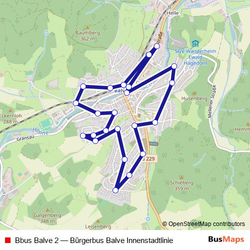 Bbus Balve 2 bus Line Map