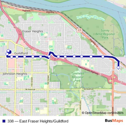 338 bus Line Map