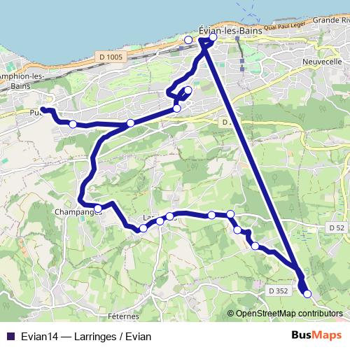 Evian14 bus Line Map