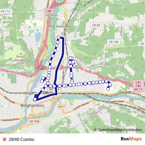 28/40 Combo bus Line Map