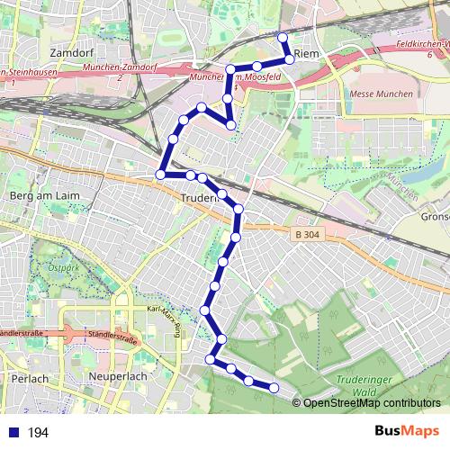 194 bus Line Map