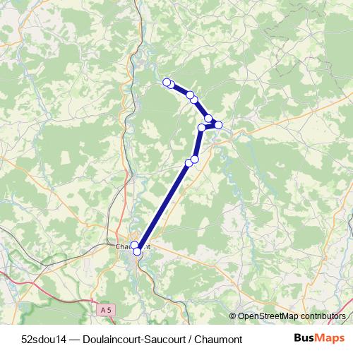 52sdou14 bus Line Map