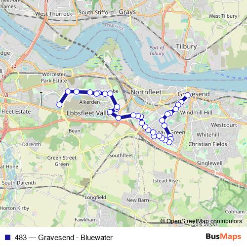 483 bus Line Map