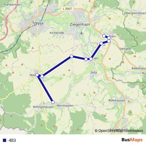 483 bus Line Map