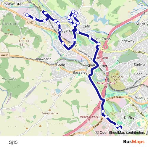 Sj15 bus Line Map