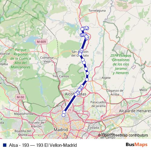 Alsa - 193 bus Line Map