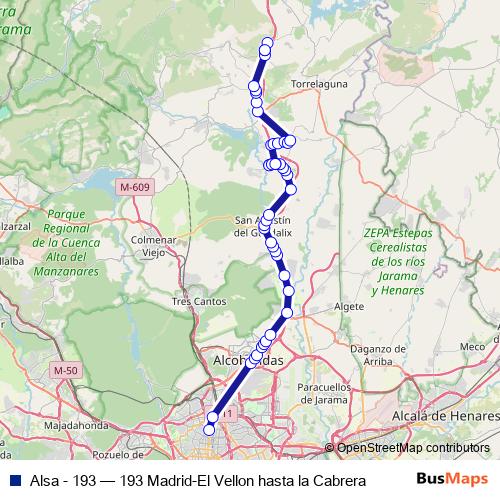 Alsa - 193 bus Line Map