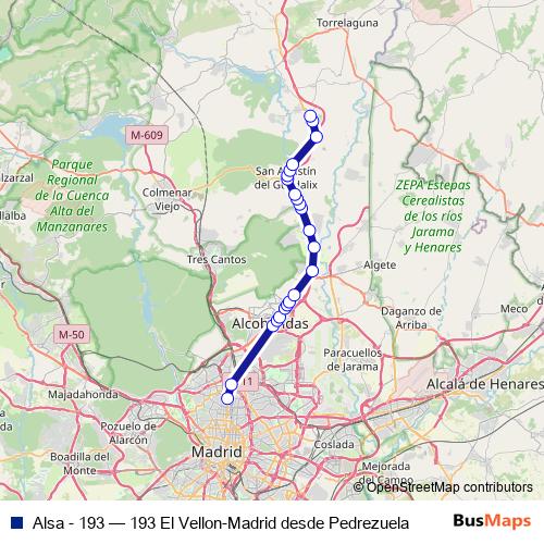 Alsa - 193 bus Line Map