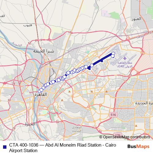 CTA 400-1036 bus Line Map