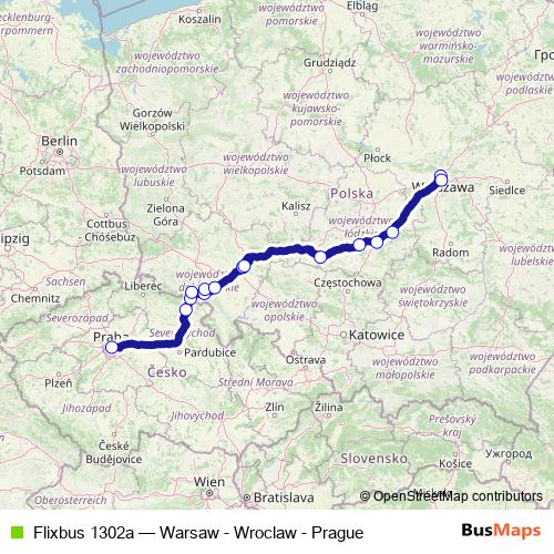 Flixbus 1302a bus Line Map