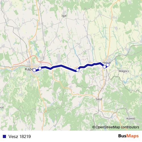 Vesz 18219 rail Line Map