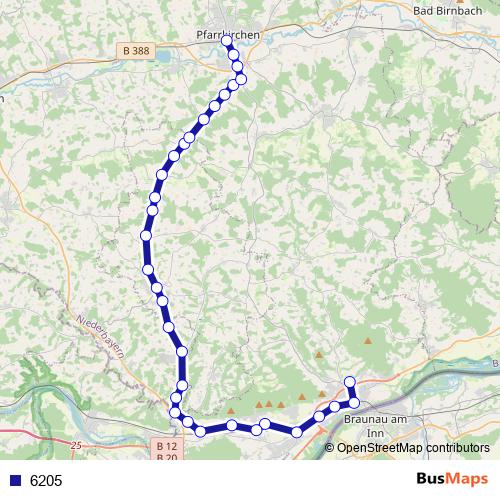 6205 bus Line Map