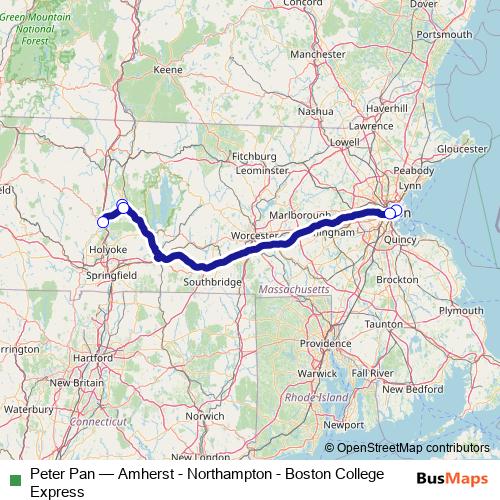 Peter Pan bus Line Map