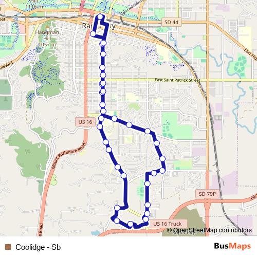 Coolidge - Sb bus Line Map