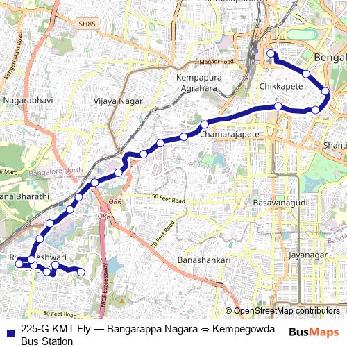 225-G KMT Fly bus Line Map