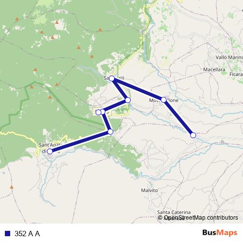 352 A A bus Line Map