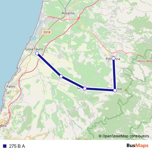 275 B A bus Line Map