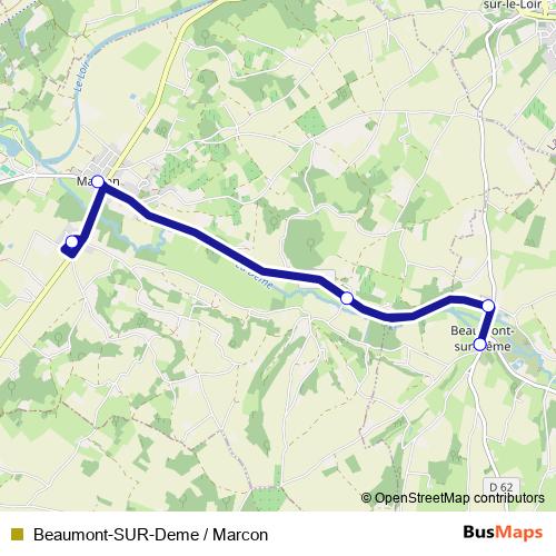 Beaumont-SUR-Deme / Marcon bus Line Map