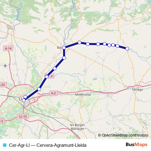 Cer-Agr-Ll bus Line Map