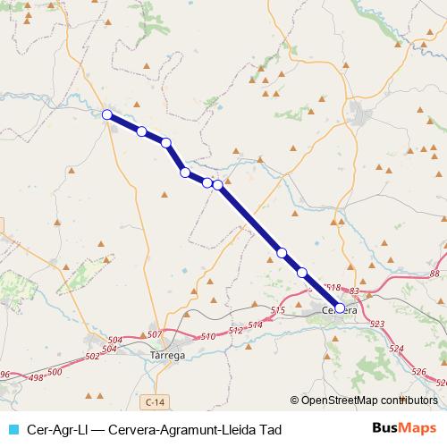 Cer-Agr-Ll bus Line Map