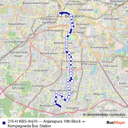 215-H KBS-Anj10 bus Line Map