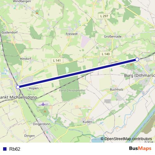 Rb62 bus Line Map